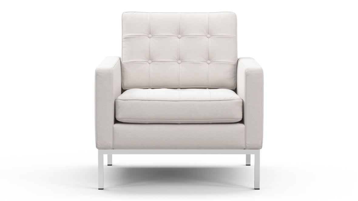 Florence - Florence Lounge Chair, Snow White Wool