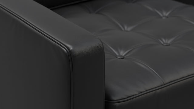 Florence - Florence Lounge Chair, Vintage Black Vegan Leather