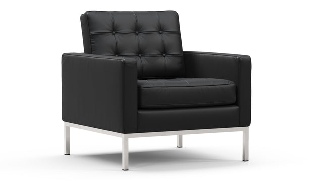 Florence - Florence Lounge Chair, Vintage Black Vegan Leather