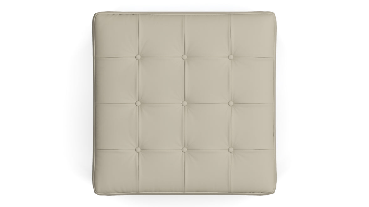 Florence - Florence Ottoman, Beige Gray Vegan Leather