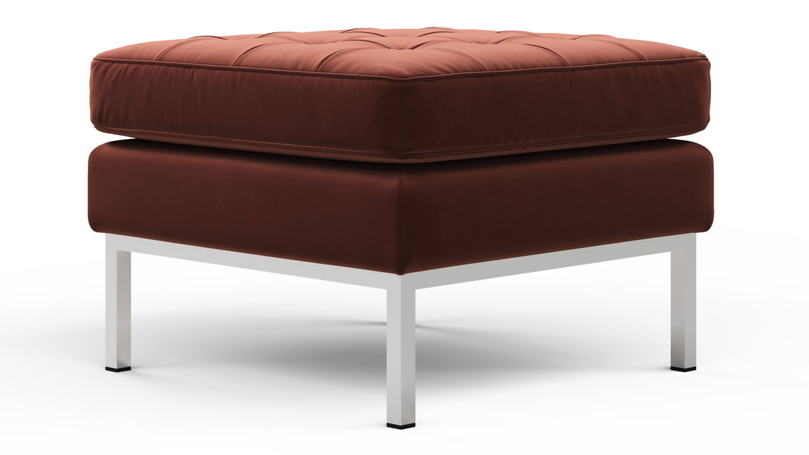 Florence - Florence Ottoman, Burgundy Velvet