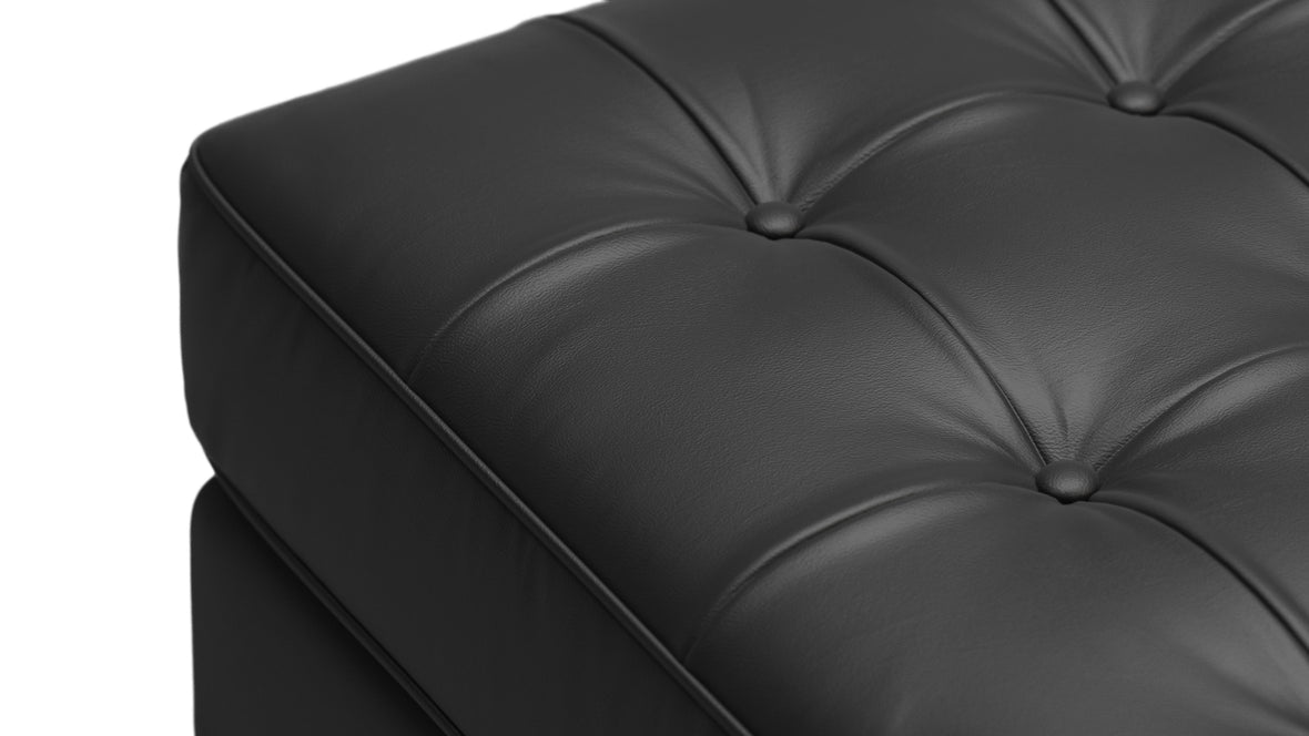 Florence - Florence Ottoman, Vintage Black Vegan Leather