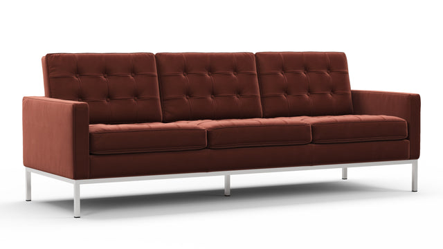 Florence - Florence Three Seater Sofa, Burgundy Velvet