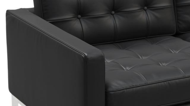 Florence - Florence Three Seater Sofa, Vintage Black Vegan Leather