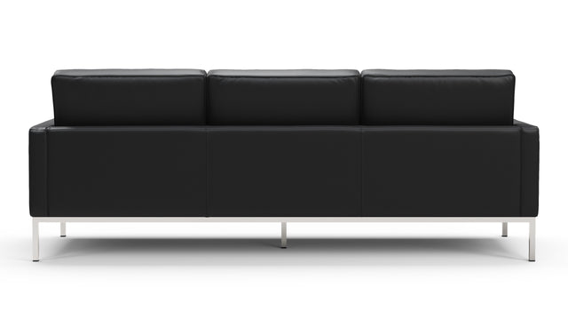 Florence - Florence Three Seater Sofa, Vintage Black Vegan Leather