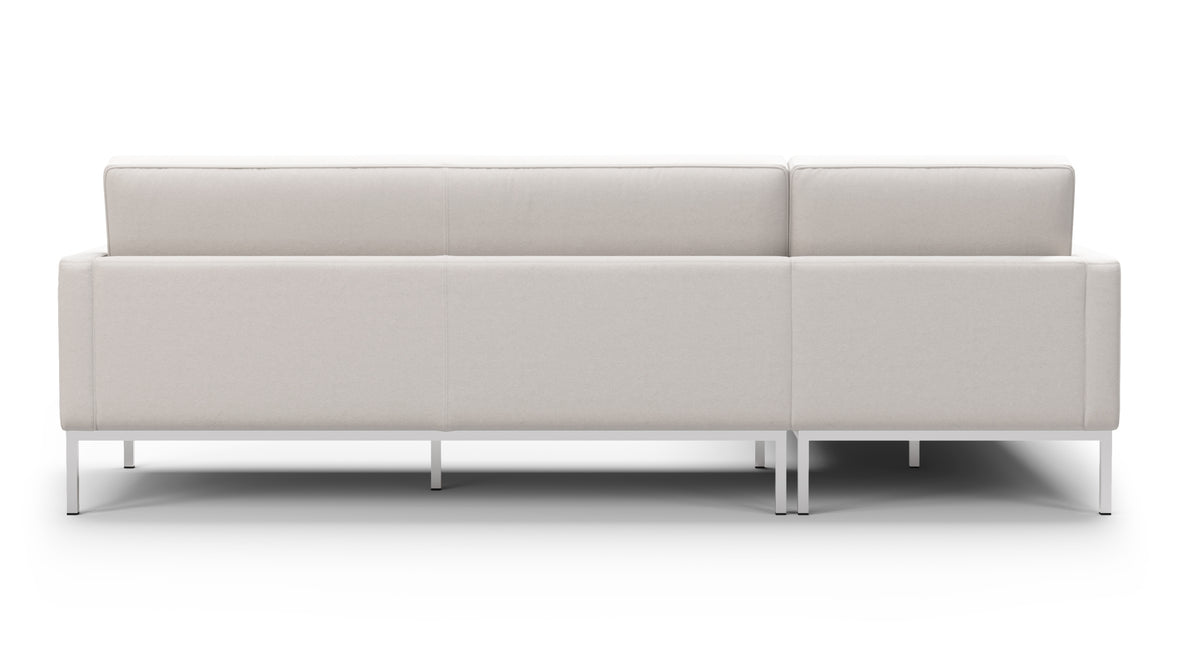 Florence - Florence Three Seater Sofa, Left Chaise, Snow White Wool