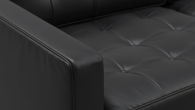 Florence - Florence Two Seater Sofa, Vintage Black Vegan Leather