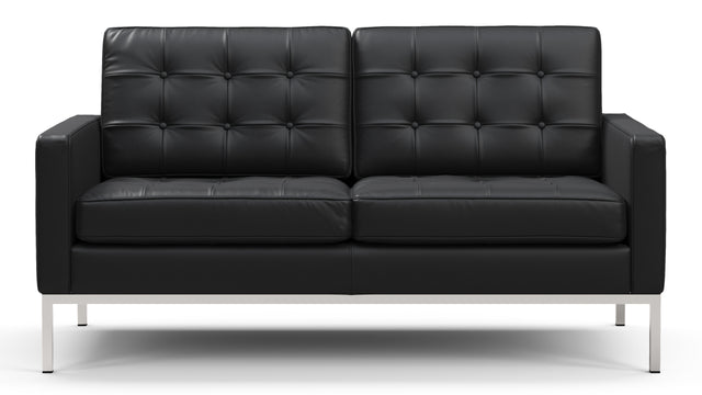 Florence - Florence Two Seater Sofa, Vintage Black Vegan Leather