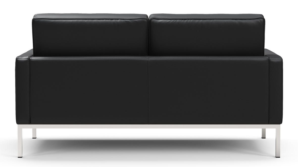 Florence - Florence Two Seater Sofa, Vintage Black Vegan Leather