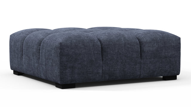 Tufted - Tufted Ottoman, Indigo Blue Chenille