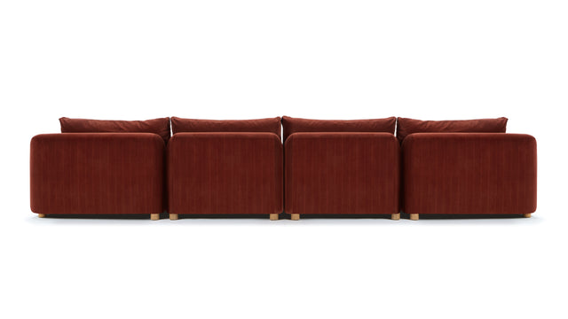 Morrell - Morrell Four Seater Sofa, Garnet Velvet