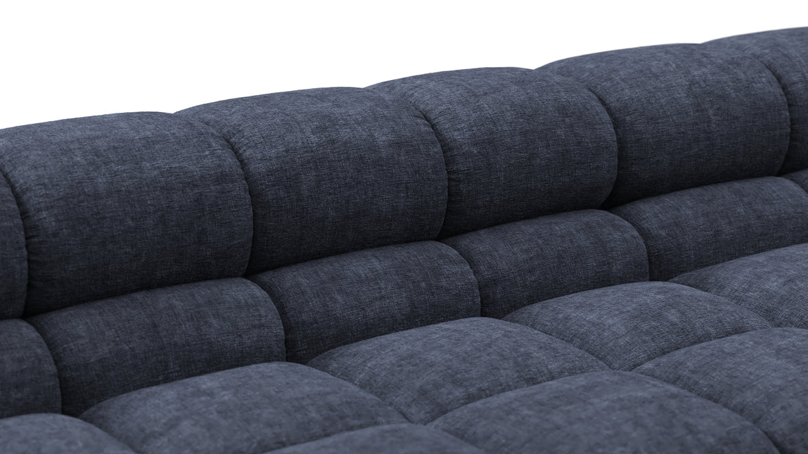 Tufted - Tufted Sectional, Extra Deep Sofa, Indigo Blue Chenille