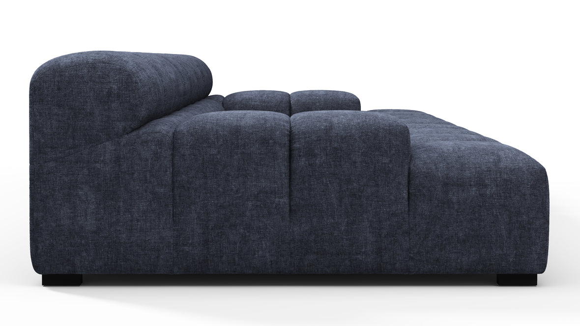 Tufted - Tufted Sectional, Extra Deep Sofa, Indigo Blue Chenille