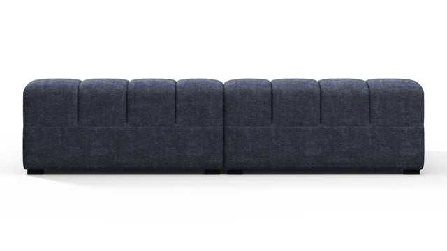 Tufted - Tufted Sectional, Extra Deep Sofa, Indigo Blue Chenille