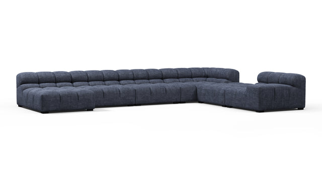 Tufted - Tufted Sectional, Extra Large Right Corner, Indigo Blue Chenille