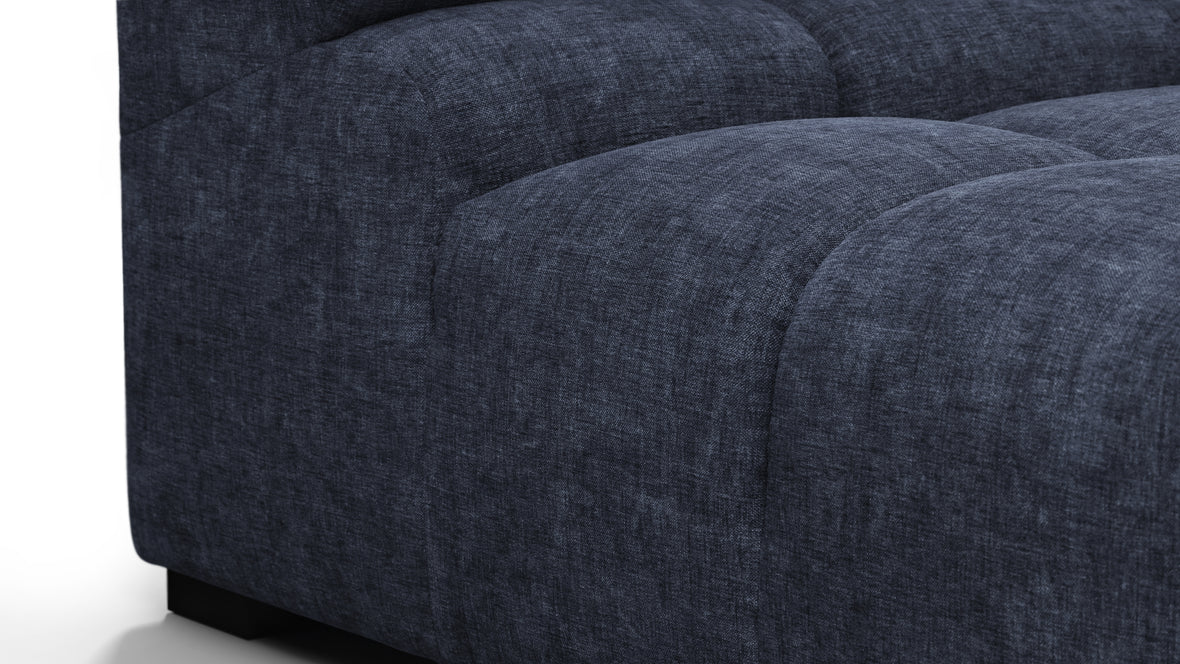 Tufted - Tufted Sectional, Small, Left Chaise, Indigo Blue Chenille