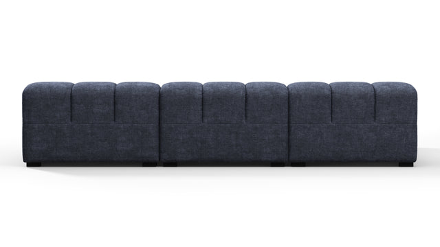 Tufted - Tufted Sectional, Small, Left Chaise, Indigo Blue Chenille