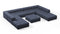 Tufted - Tufted Sectional, U Shape, Indigo Blue Chenille