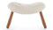 Clam - Clam Ottoman, White Long Hair Sherpa