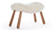 Clam - Clam Ottoman, White Long Hair Sherpa