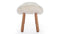 Clam - Clam Ottoman, White Long Hair Sherpa