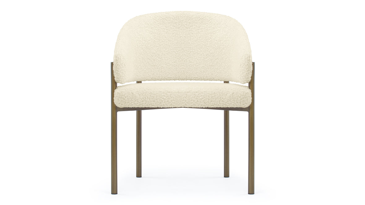 Esme - Esme Dining Chair, Luxe Sherpa and Brushed Brass