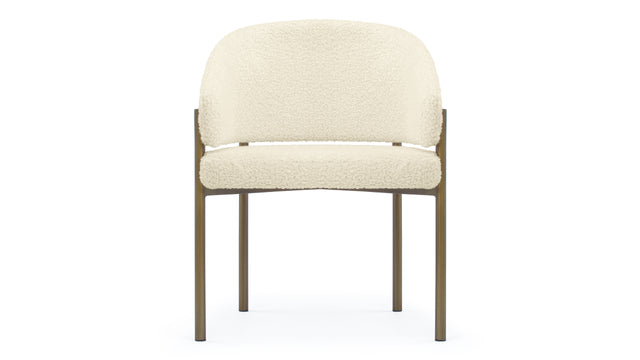 Esme - Esme Dining Chair, Luxe Sherpa and Brushed Brass