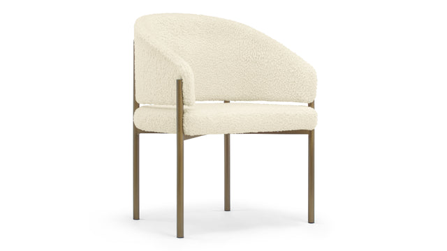 Esme - Esme Dining Chair, Luxe Sherpa and Brushed Brass