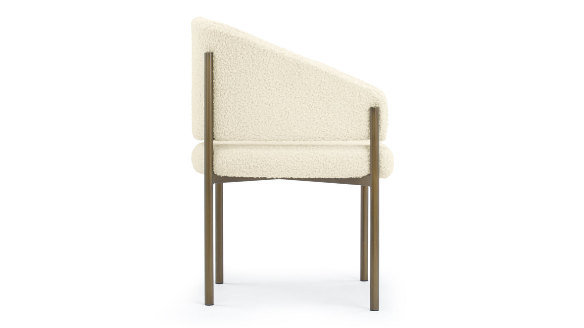 Esme - Esme Dining Chair, Luxe Sherpa and Brushed Brass