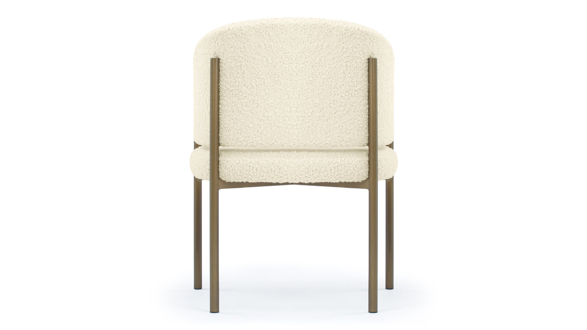 Esme - Esme Dining Chair, Luxe Sherpa and Brushed Brass