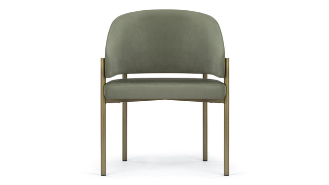 Esme - Esme Dining Chair, Sage Vegan Suede and Brushed Brass