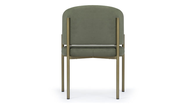 Esme - Esme Dining Chair, Sage Vegan Suede and Brushed Brass