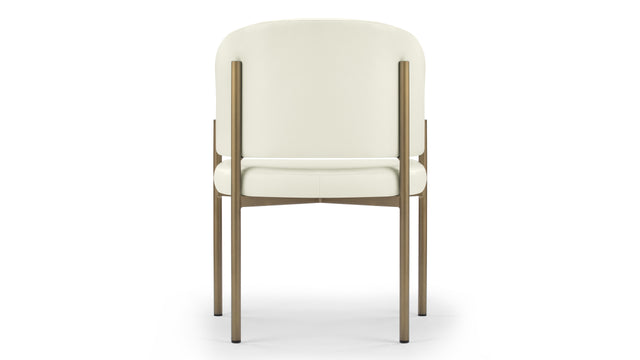 Esme - Esme Dining Chair, Eggshell Vegan Leather and Brushed Brass