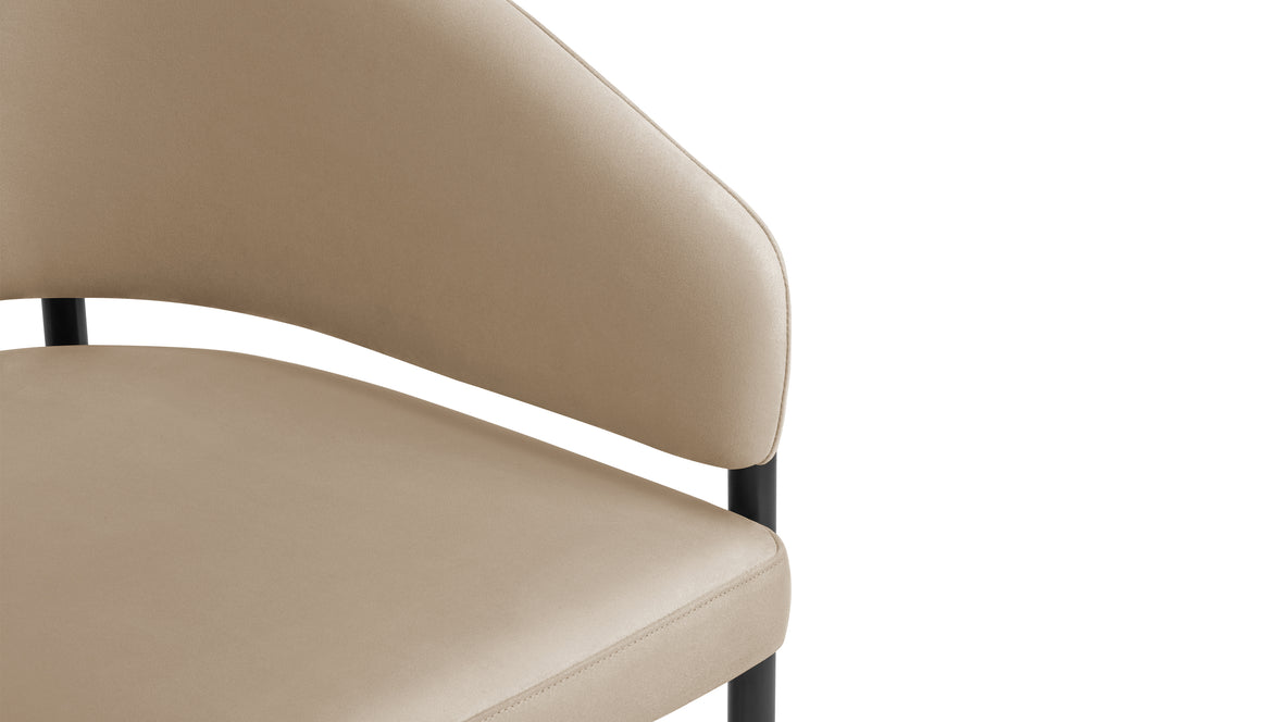 Esme - Esme Dining Chair, Latte Vegan Suede and Black