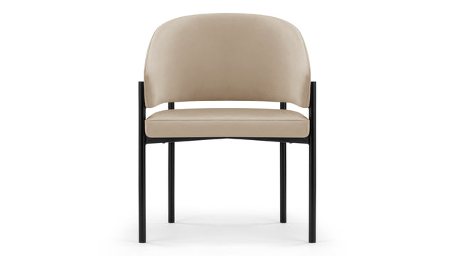 Esme - Esme Dining Chair, Latte Vegan Suede and Black