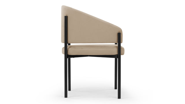 Esme - Esme Dining Chair, Latte Vegan Suede and Black