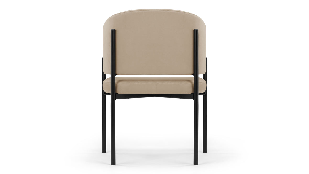 Esme - Esme Dining Chair, Latte Vegan Suede and Black