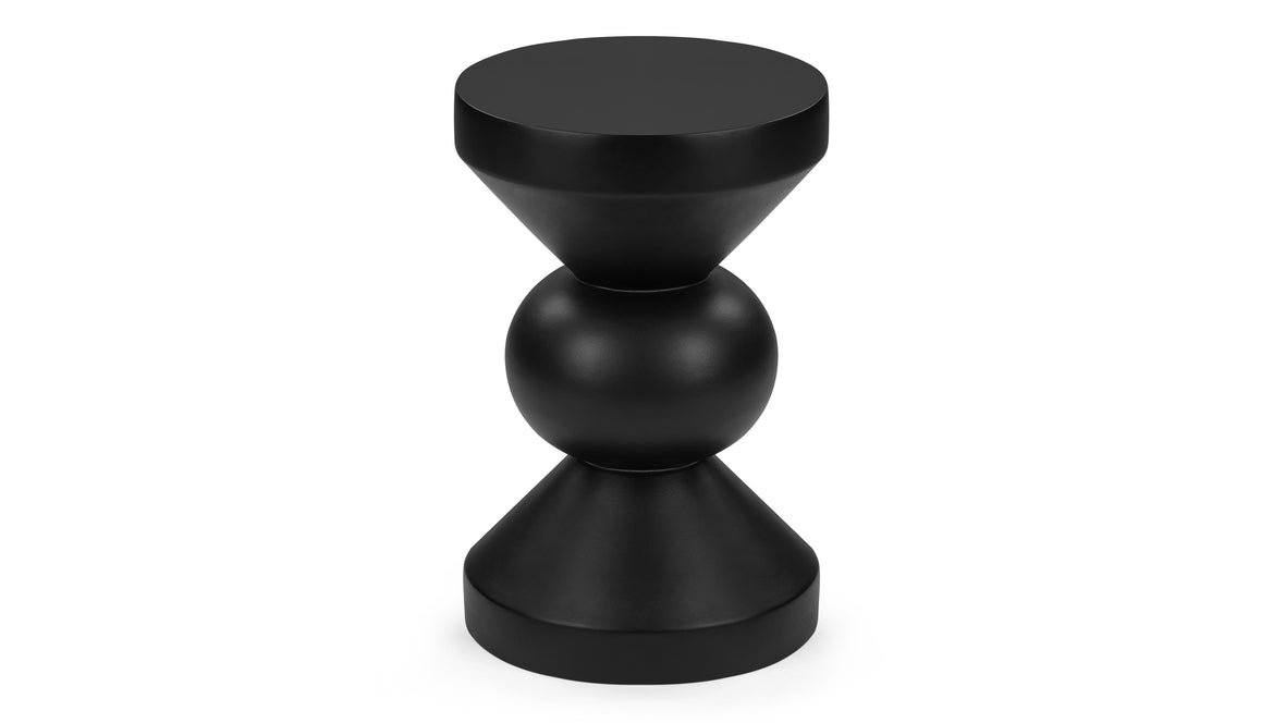 Chess - Chess Indoor/Outdoor Side Table, Black Concrete