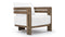 Lusso - Lusso Outdoor Lounge Chair, Weathered Teak with White Cushions