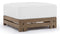 Lusso - Lusso Outdoor Ottoman, Weathered Teak with White Cushion