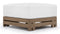 Lusso - Lusso Outdoor Ottoman, Weathered Teak with White Cushion