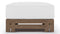 Lusso - Lusso Outdoor Ottoman, Weathered Teak with White Cushion