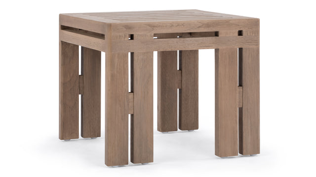 Lusso - Lusso Outdoor Side Table, Weathered Teak