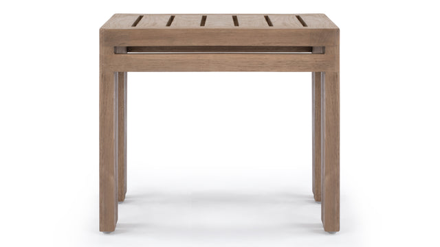 Lusso - Lusso Outdoor Side Table, Weathered Teak