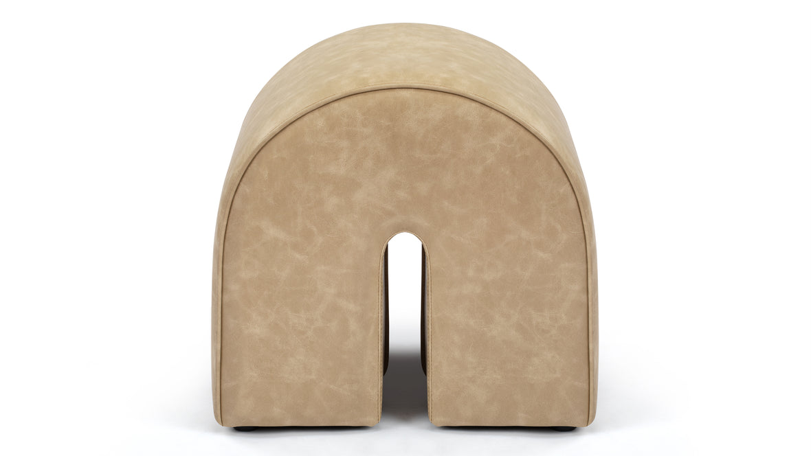 Arch - Arch Ottoman, Beige Vegan Leather