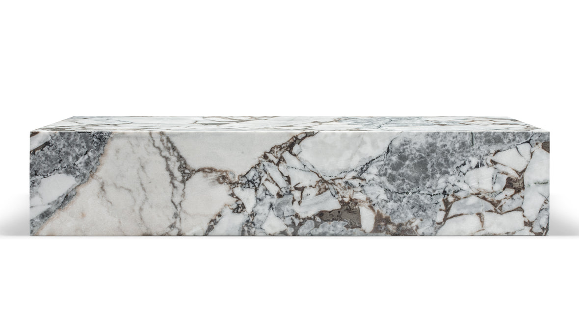 Plinth - Plinth Grande Coffee Table, Modellato Marble