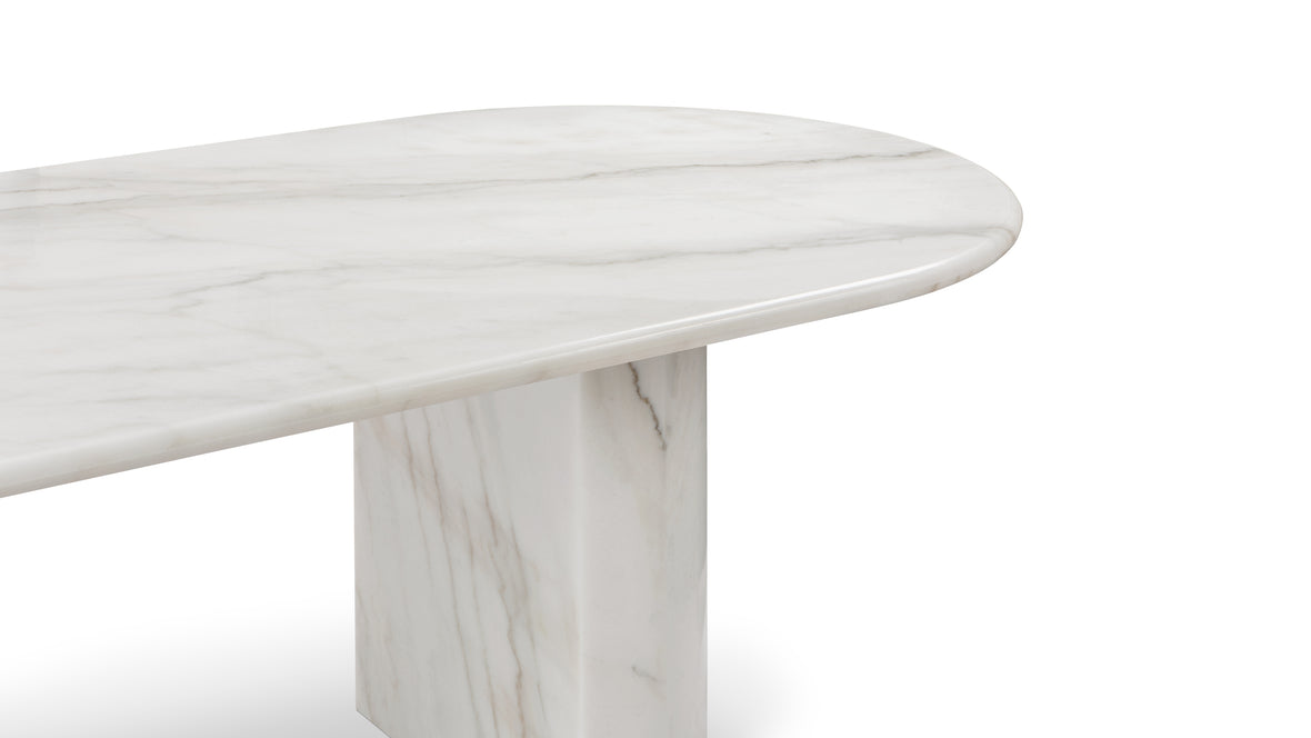 Dante - Dante Dining Table, Fiore Bianco Marble, 98in