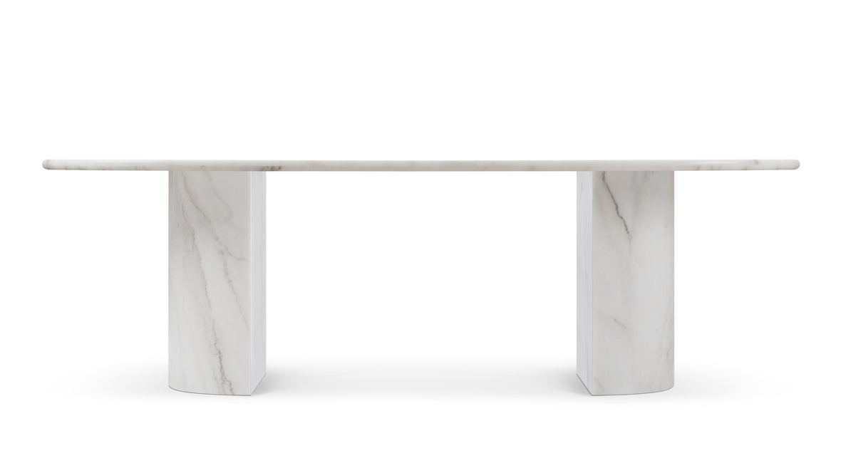 Dante - Dante Dining Table, Fiore Bianco Marble, 98in