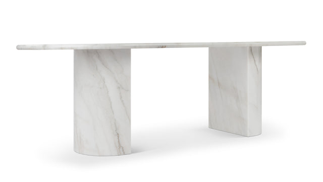 Dante - Dante Dining Table, Fiore Bianco Marble, 98in