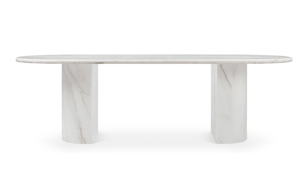 Dante - Dante Dining Table, Fiore Bianco Marble, 98in